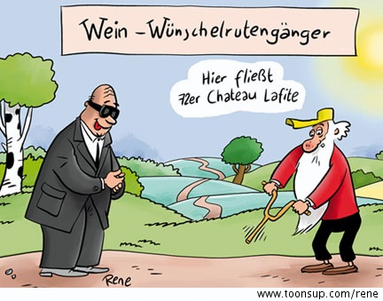 Cartoon: Der Weinwünschelrutengänger 1