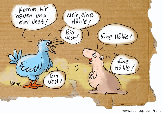 Cartoon: Höhle oder Nest? 1