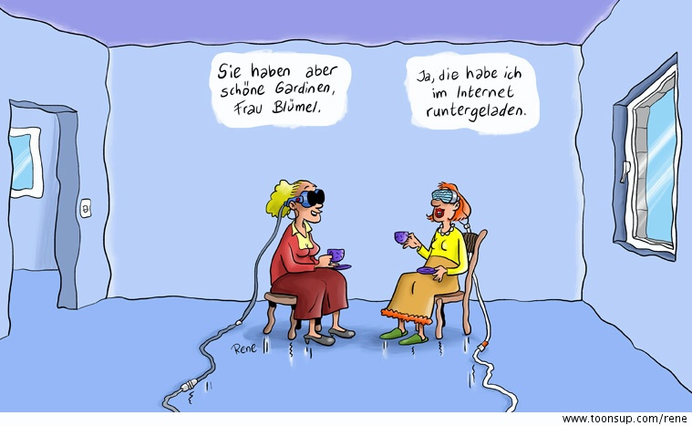 Cartoon: Die schönen Gardinen von Frau Blümel 1