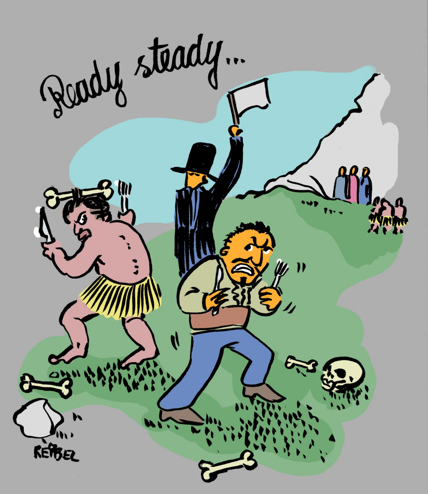 Cartoon: Das Duell 1