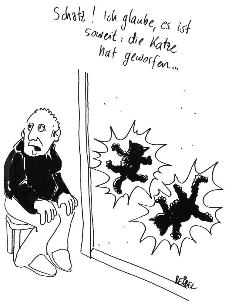 Cartoon: Katzefroh 1
