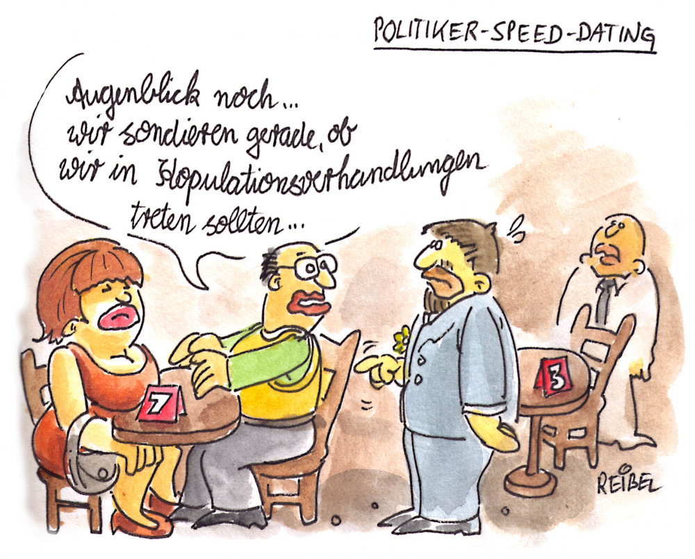 Cartoon: Politiker-Speeddating 1
