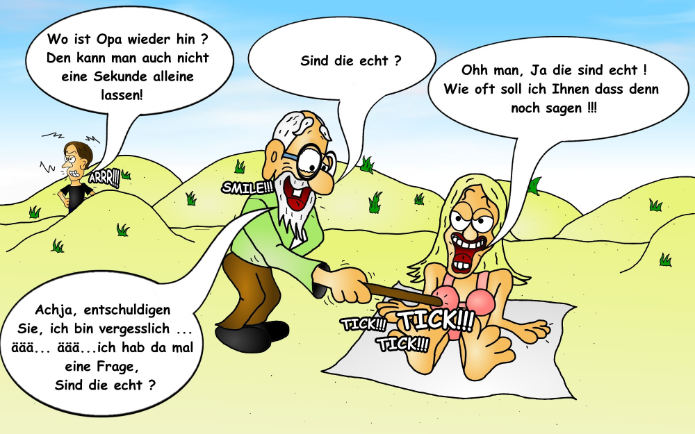 Cartoon: Mit Opa am Strand 1