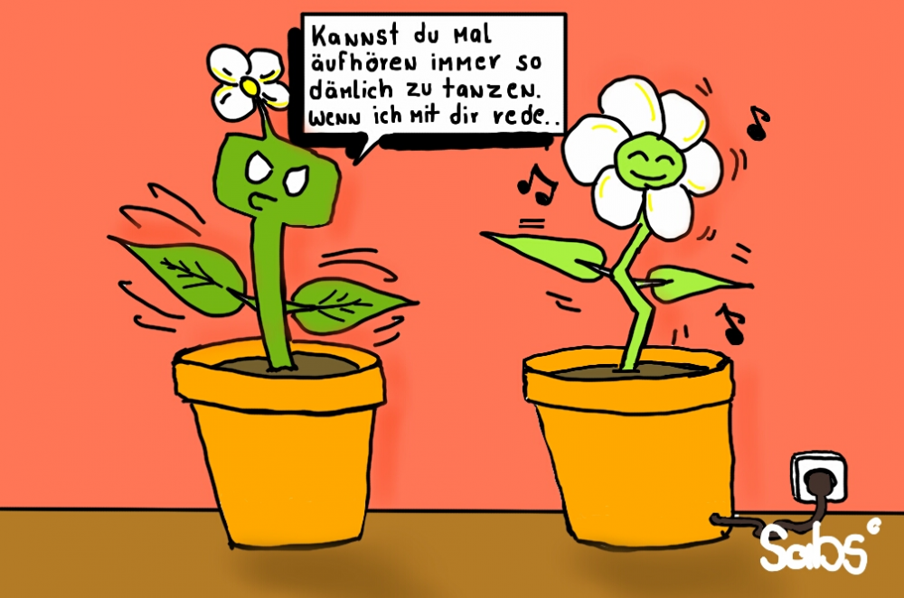 Cartoon: Bitte niemals Blumen alleine halten :) 1