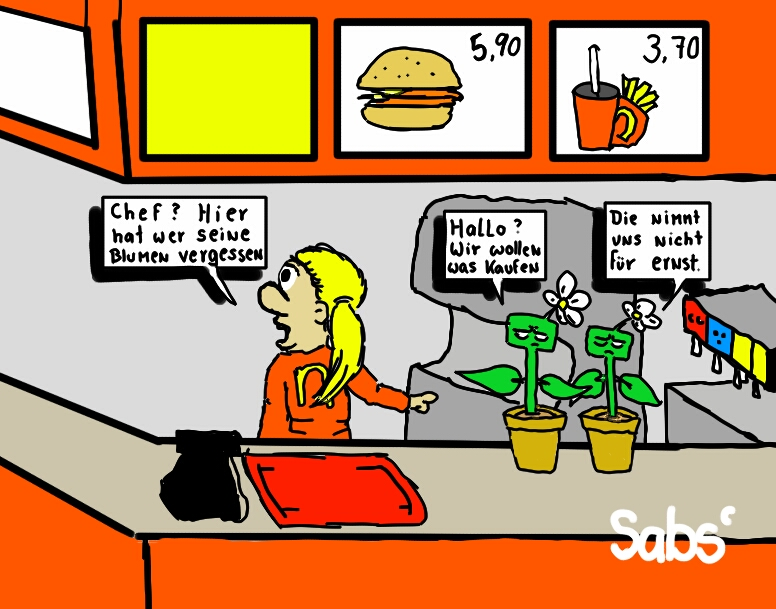 Cartoon: Da hat wer seine Blumen vergessen. 1