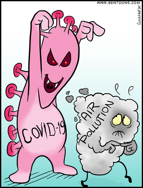 Cartoon: Coronavirus Vs Pollution 1