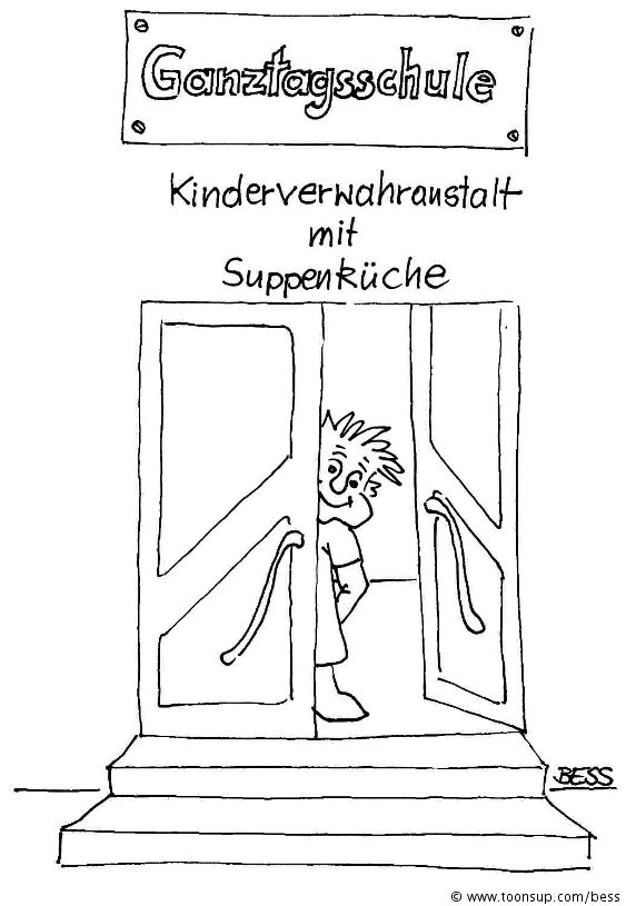 Cartoon: Ganztagsschule 1