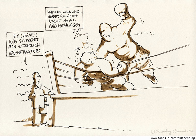 Cartoon: Eklatantes orthografisches Problem 1
