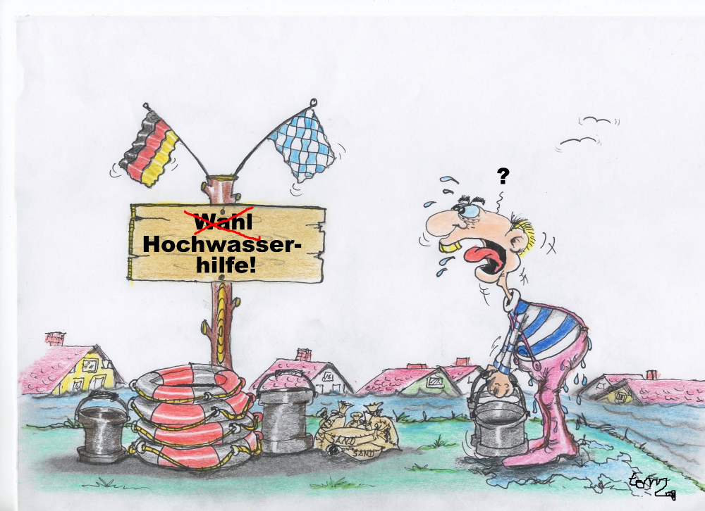 Cartoon: Hochwasserhilfe 1
