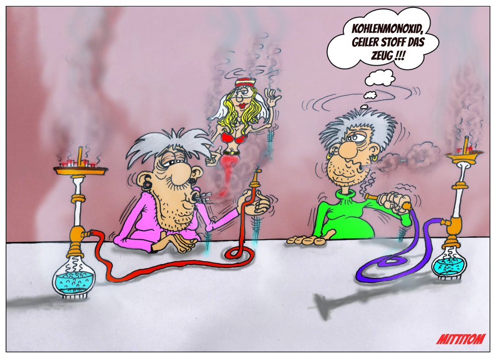 Cartoon: Gestern in der Shisha Bar 1