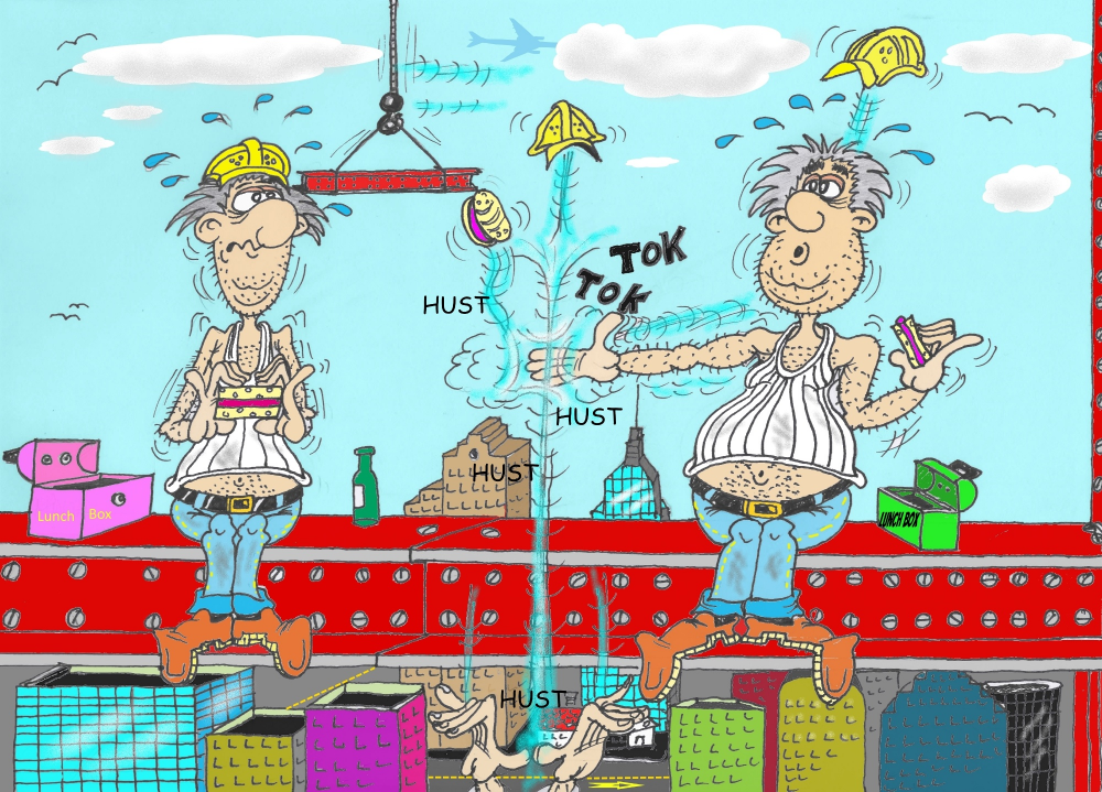 Cartoon: LUNCHTIME ATOP A SKYSCRAPER 1