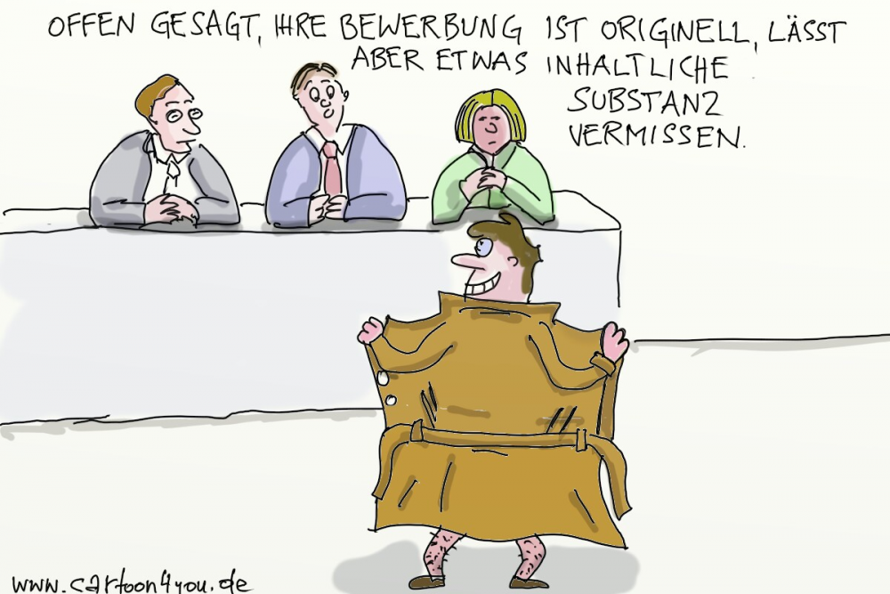 Cartoon: Bewerbungsgespräch 1