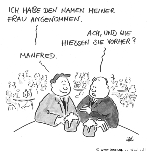Cartoon: Der Name der Frau 1