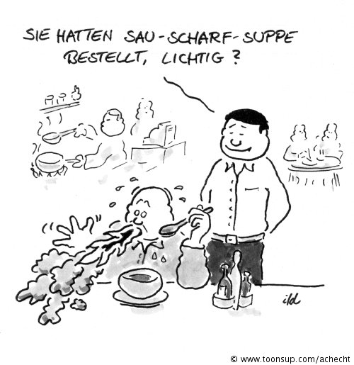 Cartoon: Sau-Scharf-Suppe 1