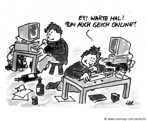 Cartoon: Auch gleich online 1