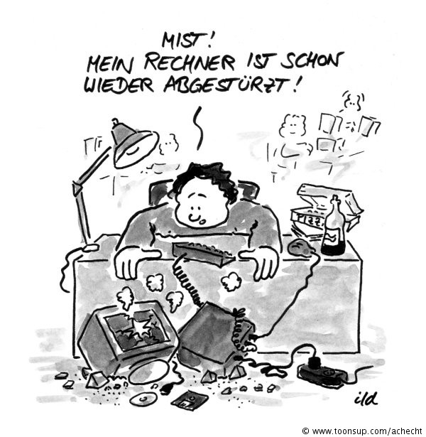 Cartoon: Rechner abgestürzt 1