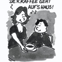 Der Kaffe geht aufs Haus