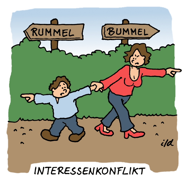 Cartoon: Interessenkonflikt 1