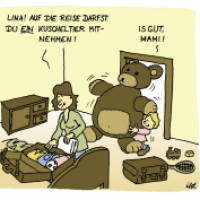 Ein Kuscheltier auf die Reise