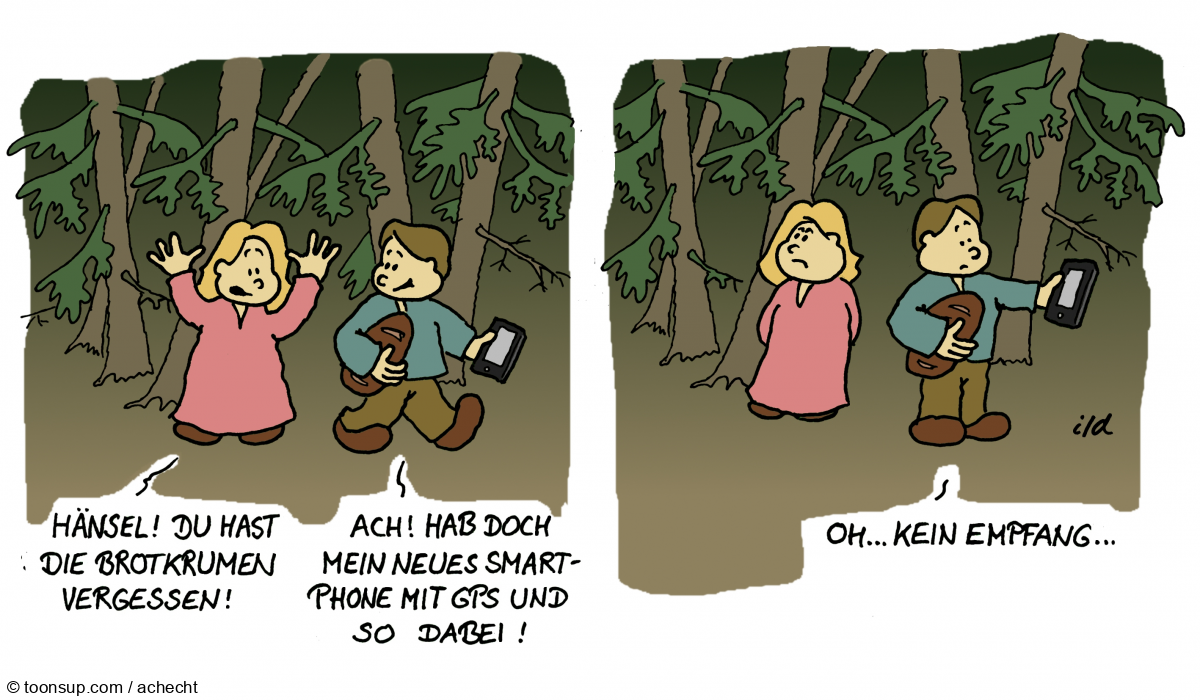 Cartoon: Brotkrumen vergessen 1