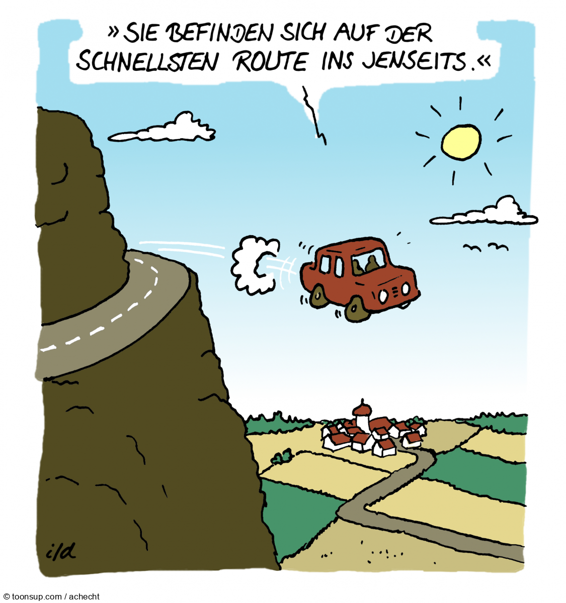 Cartoon: Schnellste Route 1