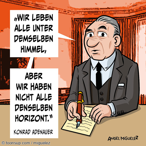 Karrikatur: Konrad Adenauer 1