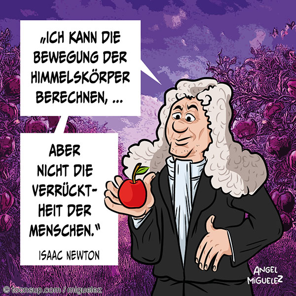 Cartoon: Sir Isaac Newton 1