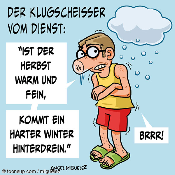 Cartoon: Klugscheißer zum Thema Herbst und Winter 1