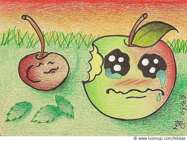 Illustration: auch Kirschen müssen sich gesund ernähren (auf 6,4 x 8,9 cm) 1