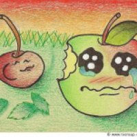 auch Kirschen müssen sich gesund ernähren (auf 6,4 x 8,9 cm)