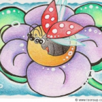 Marie mit den weißen Punkten (auf 6,4 x 8,9 cm)