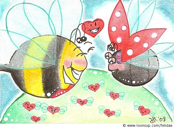 Illustration: Marie und ihr Herzblatt (auf 6,4 x 8,9 cm) 1