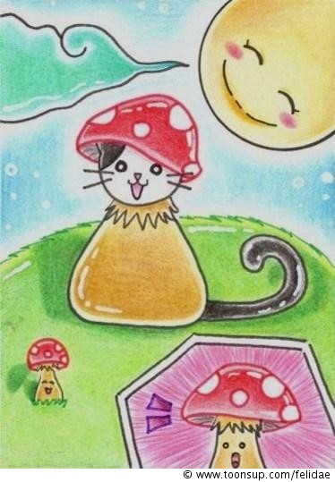 Illustration: Kitty or Mushroom (auf 6,4 x 8,9 cm) 1