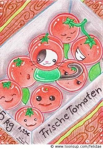 Illustration: Kitty or Tomato (auf 6,4 x 8,9 cm) 1