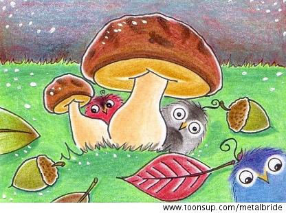 Illustration: neugierige Piepmätze 1