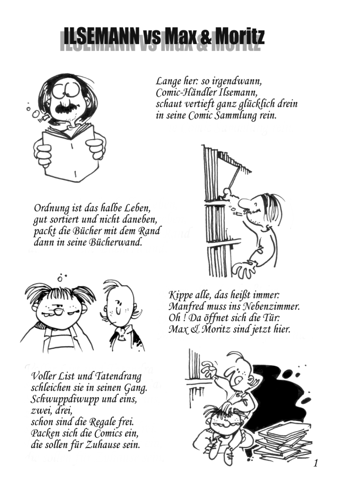 Comic: Seite 1 ILSEMANN vs. Max und Moritz 1