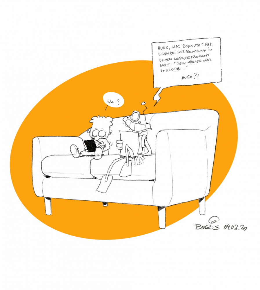 Cartoon: Gesamtschule Leistungsbericht 1