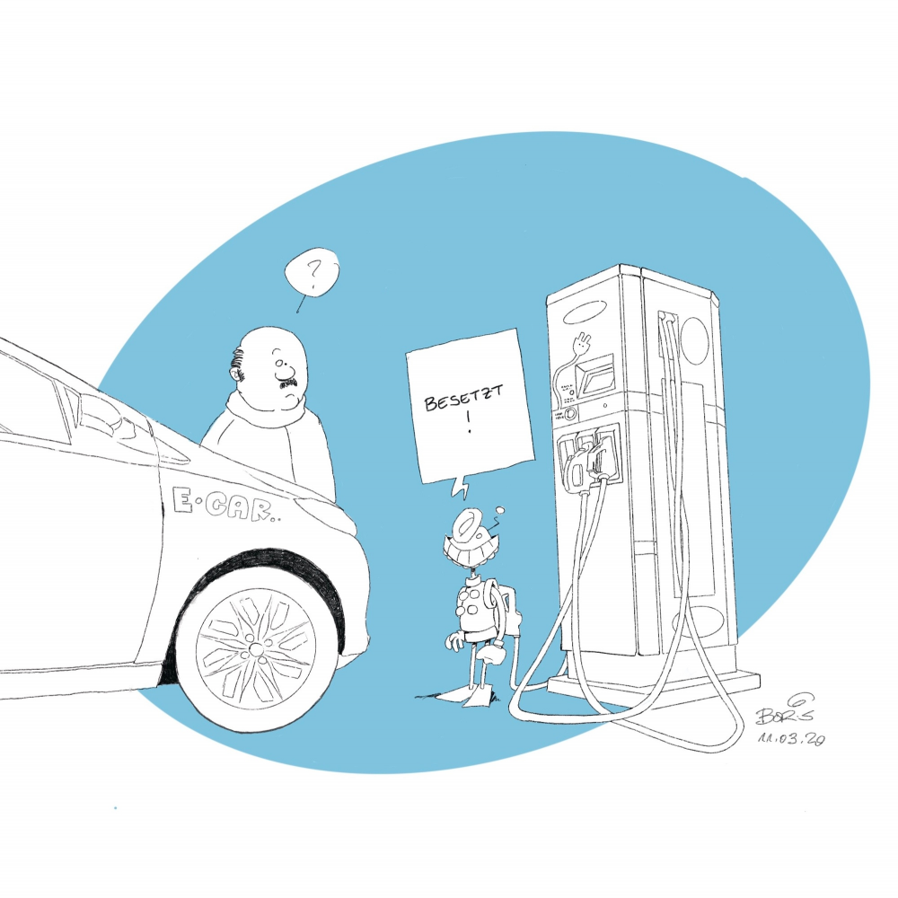 Cartoon: An der Tanke 1