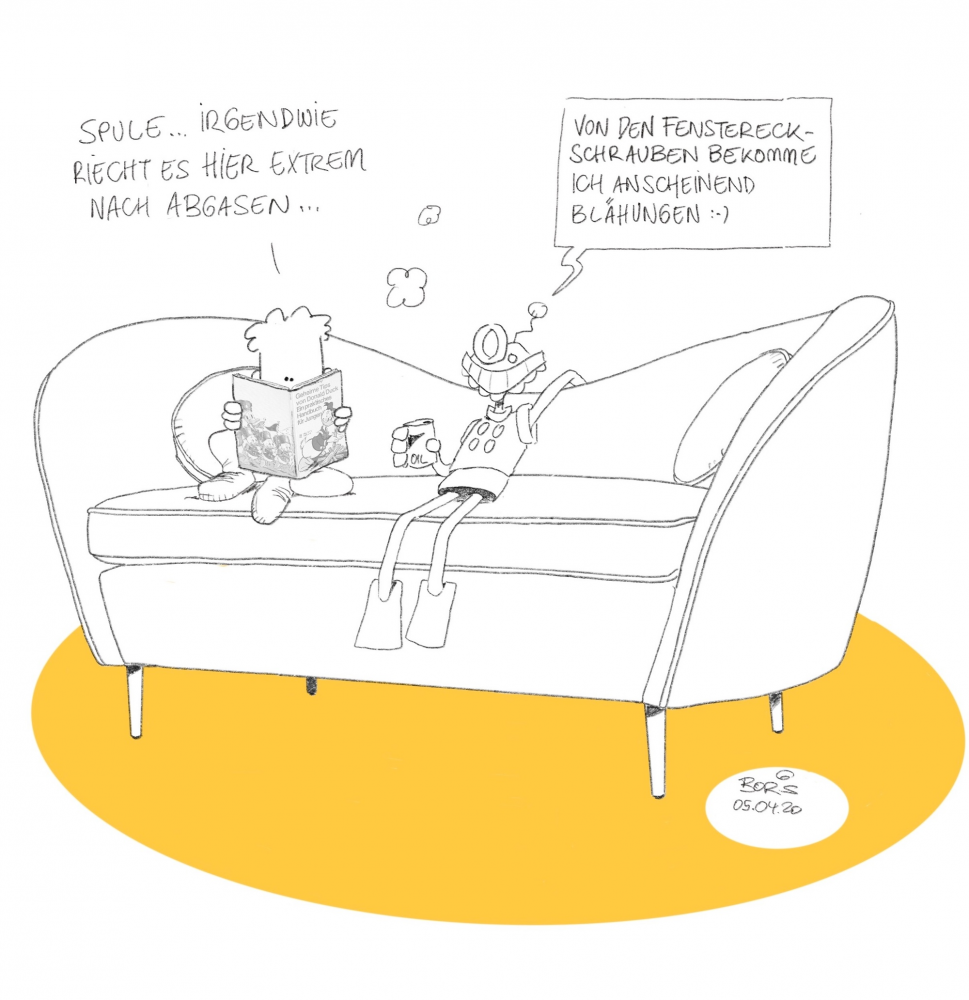 Cartoon: Abgasuntersuchung 1