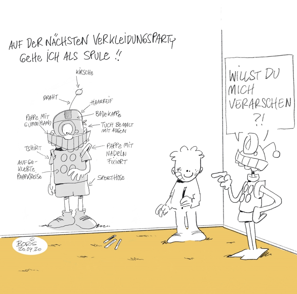 Cartoon: Verkleidungspartyvorbereitungen 1