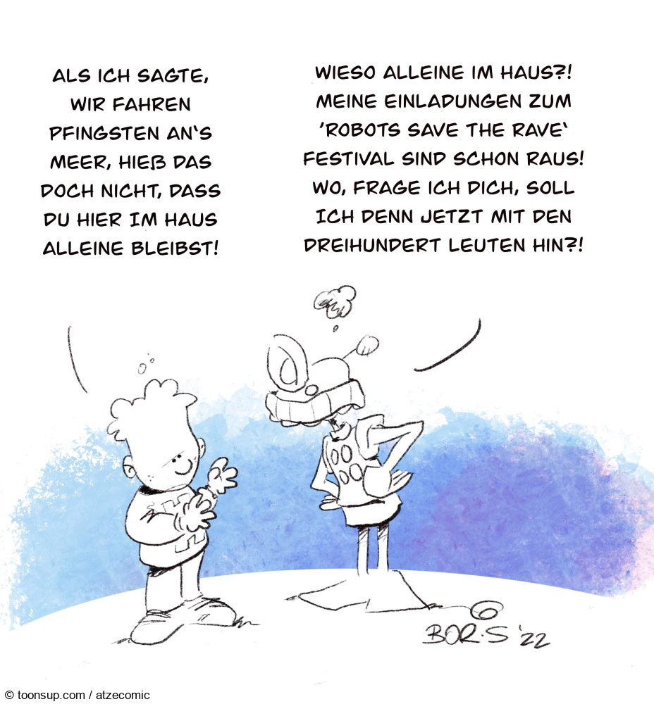 Cartoon: Spule - Allein zu Haus 1