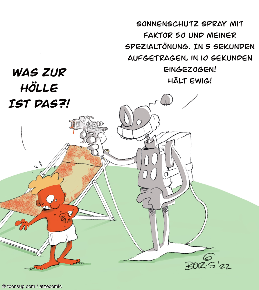 Cartoon: Immer schön eincremen 1