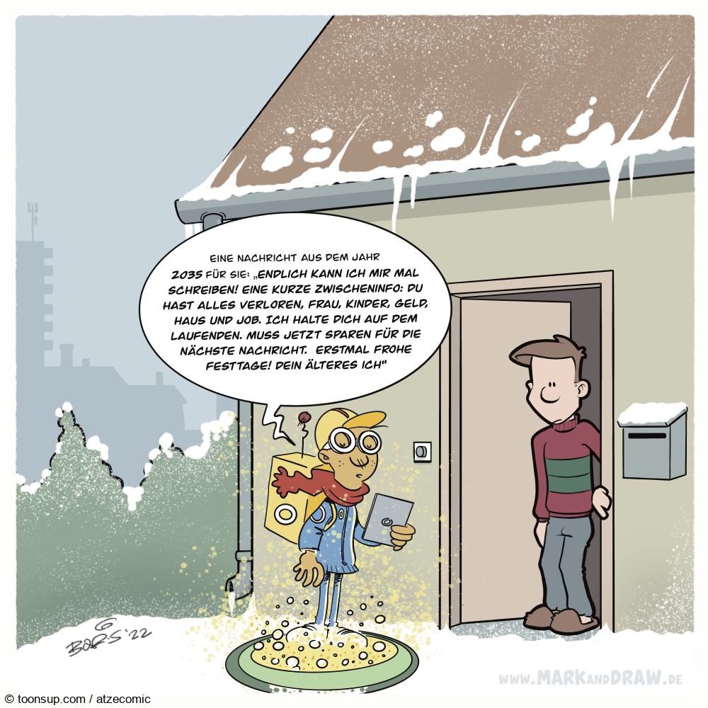 Cartoon: Finish the Cartoon Xmas Edition Zeitreisender 1