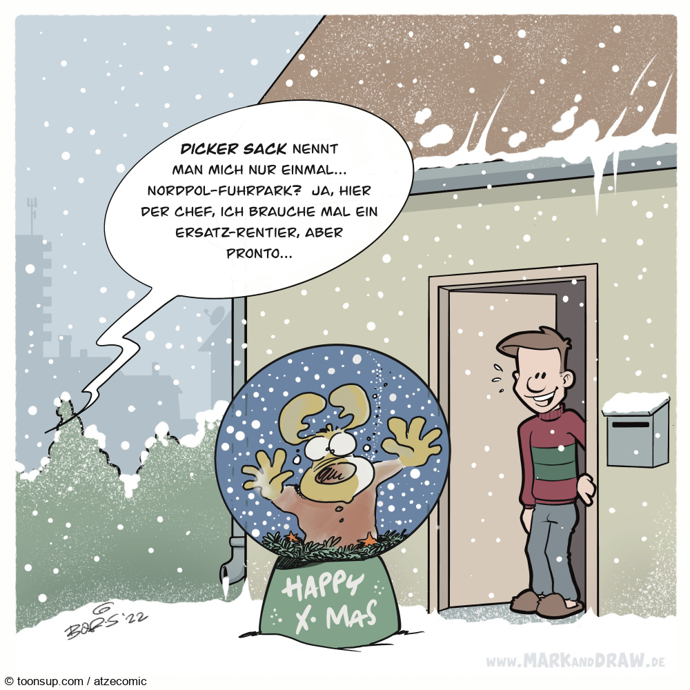 Cartoon: Finish the Cartoon Xmas Edition Schneekugel 1