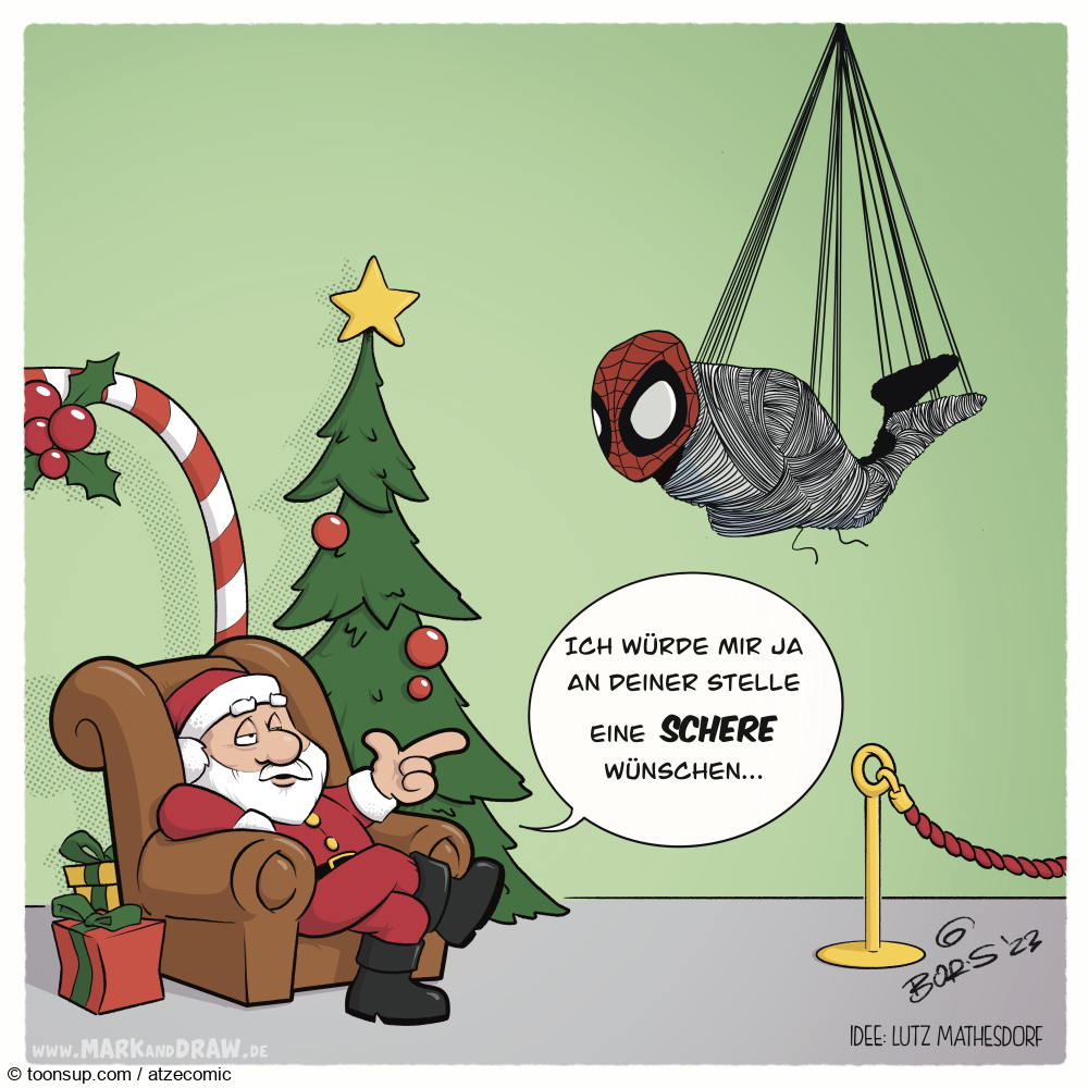 Cartoon: Finish the Cartoon Xmas 2023 Edition Spiderman 1