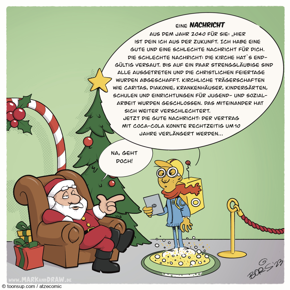Cartoon: Finish the Cartoon Xmas 2023 Edition Zeitreisender 1