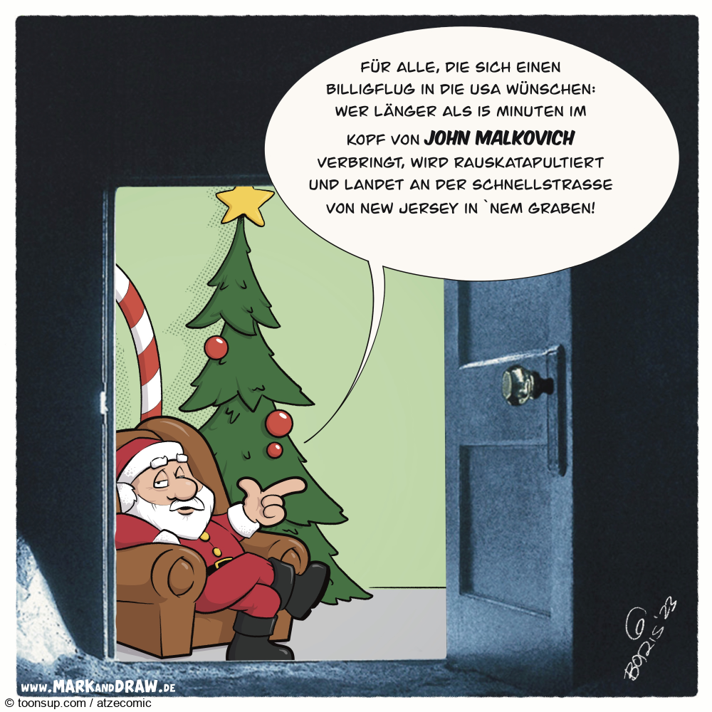 Cartoon: Finish the Cartoon Xmas 2023 Edition John Malkovich 1