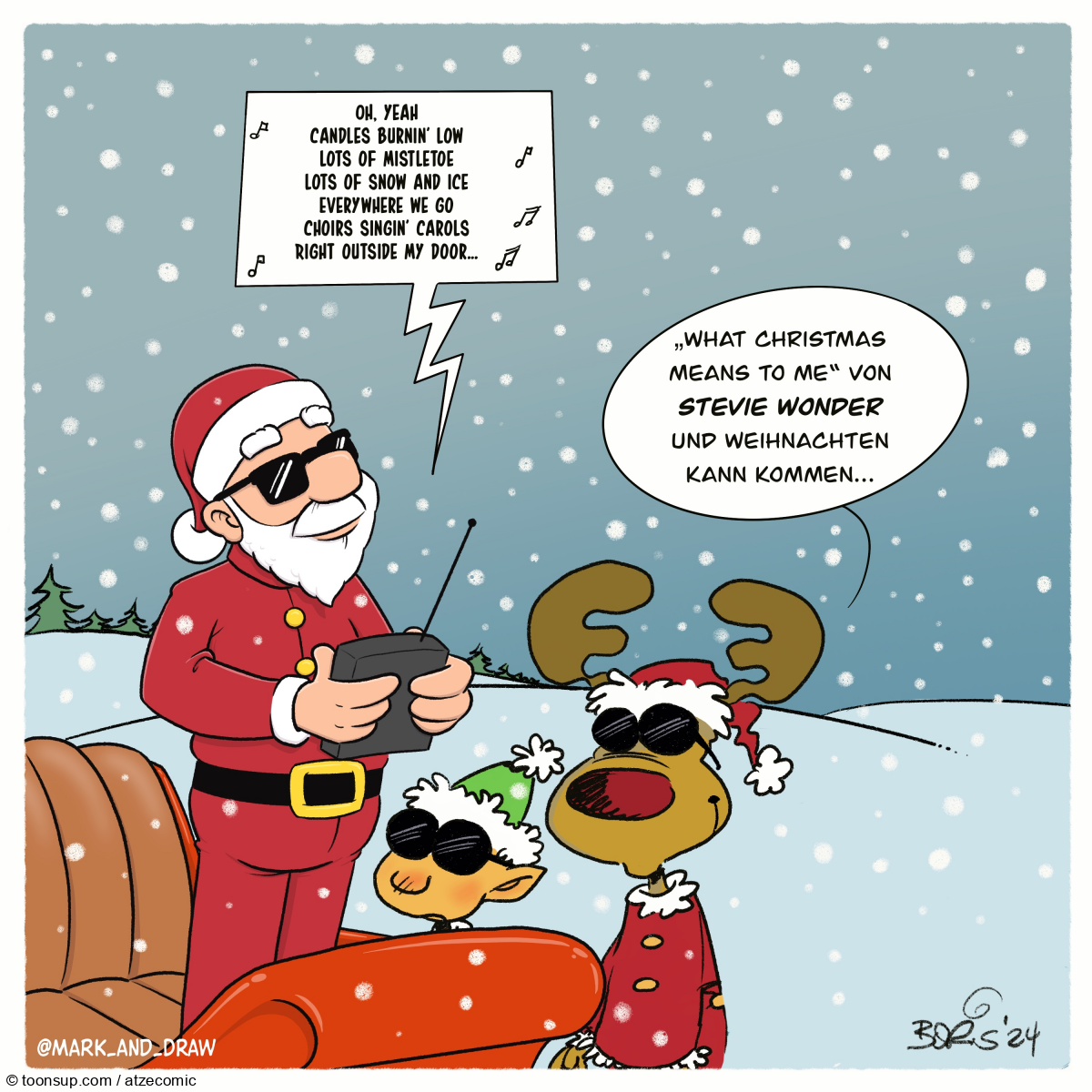 Cartoon: Finish the Cartoon Xmas 2024 Edition - Stevie Wonder 1