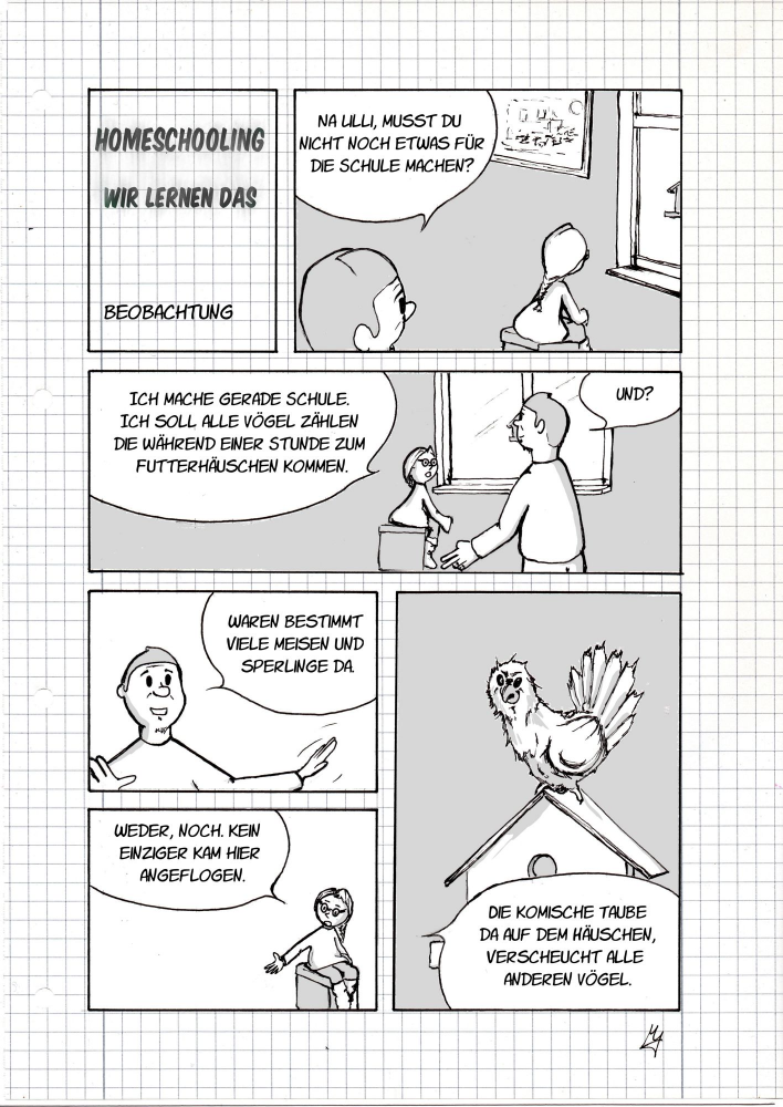 Comic: Homeschooling-Wir lernen das-Beobachtung 1