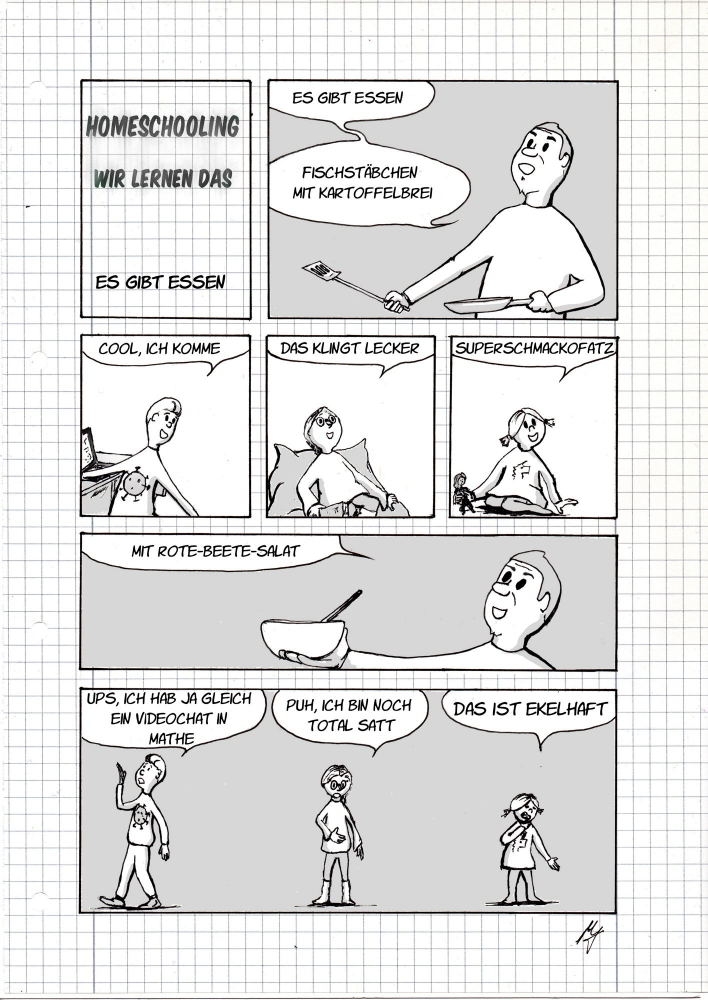 Comic: Homeschooling-Wir lernen das-es gibt essen 1